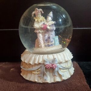 Westlandl Clown Snow Globe with Pastel Hues